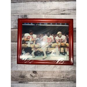 Vintage NFL San Francisco 49ers Dwight Clark Jerry Rice Joe Montana Photo Framed